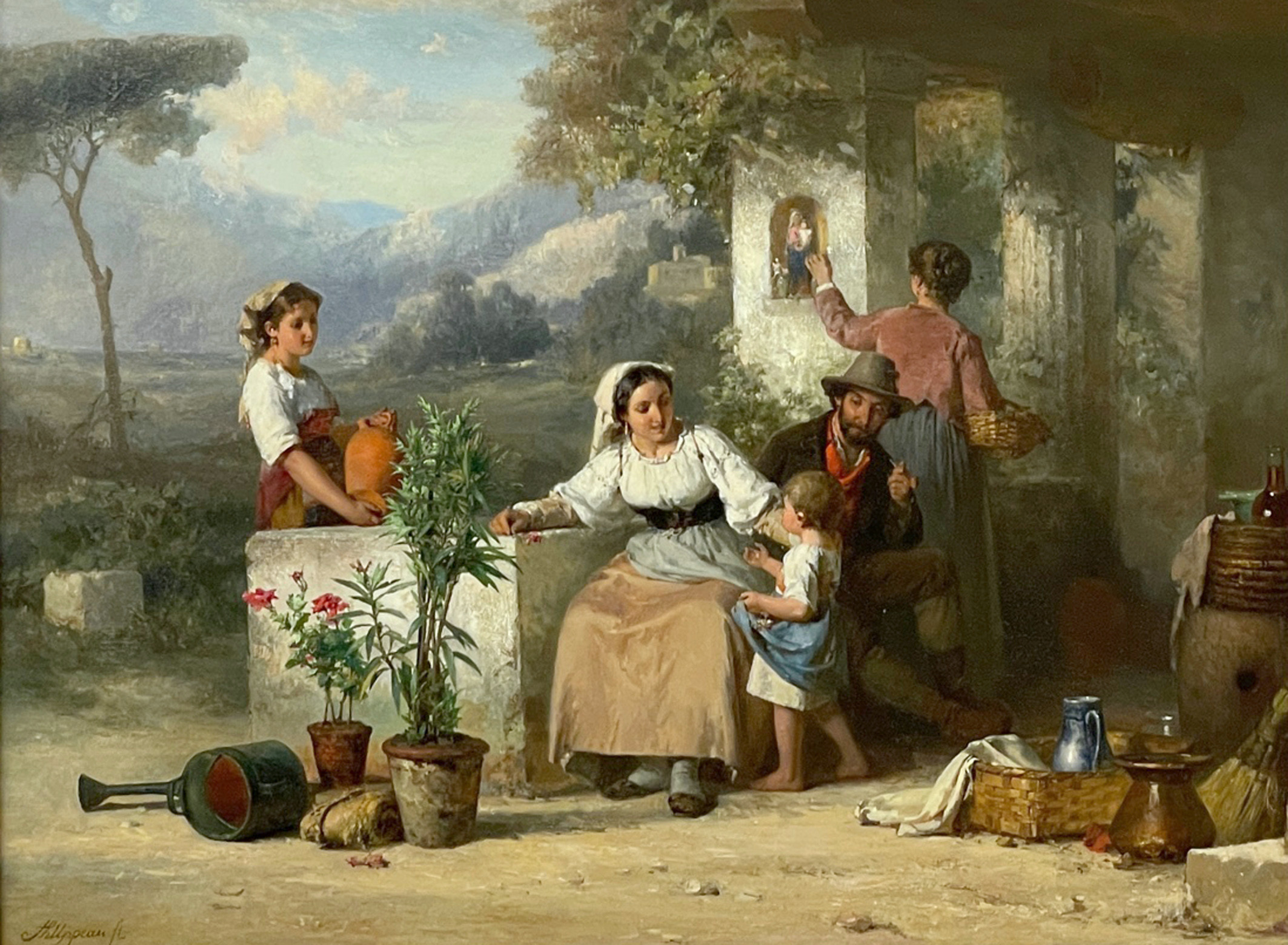 “Figures amongst classical ruins”